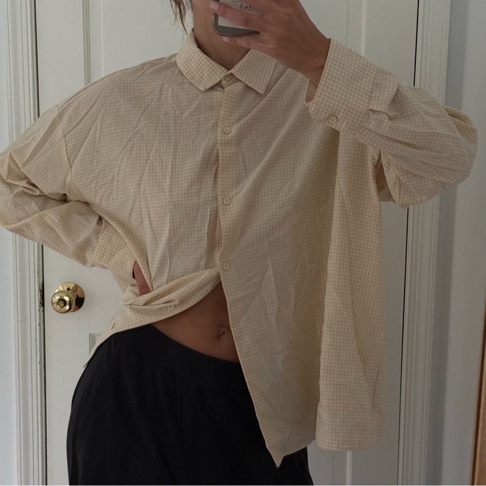 Zara orange plaid button down - medium
